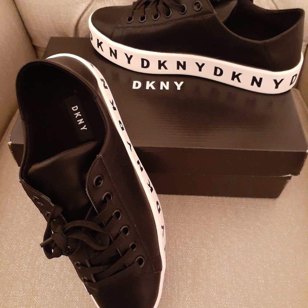 DKNY Black Leather Sneakers!